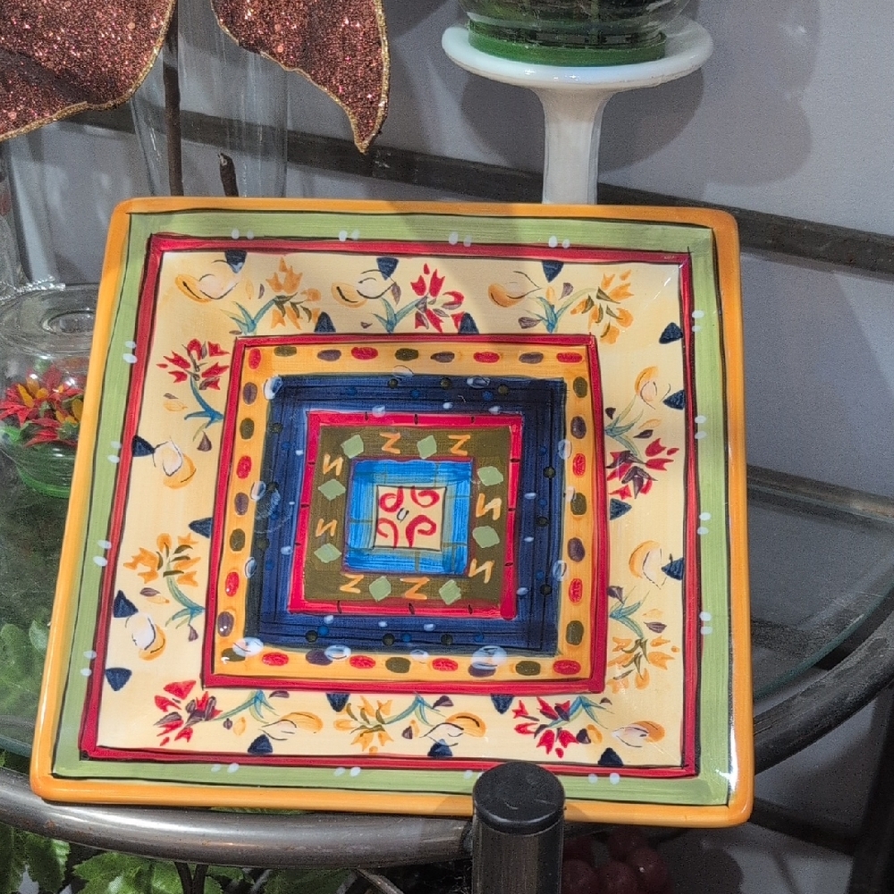Corsica Esmeralda Hand Painted & Crafted Ceramic Plate 10"